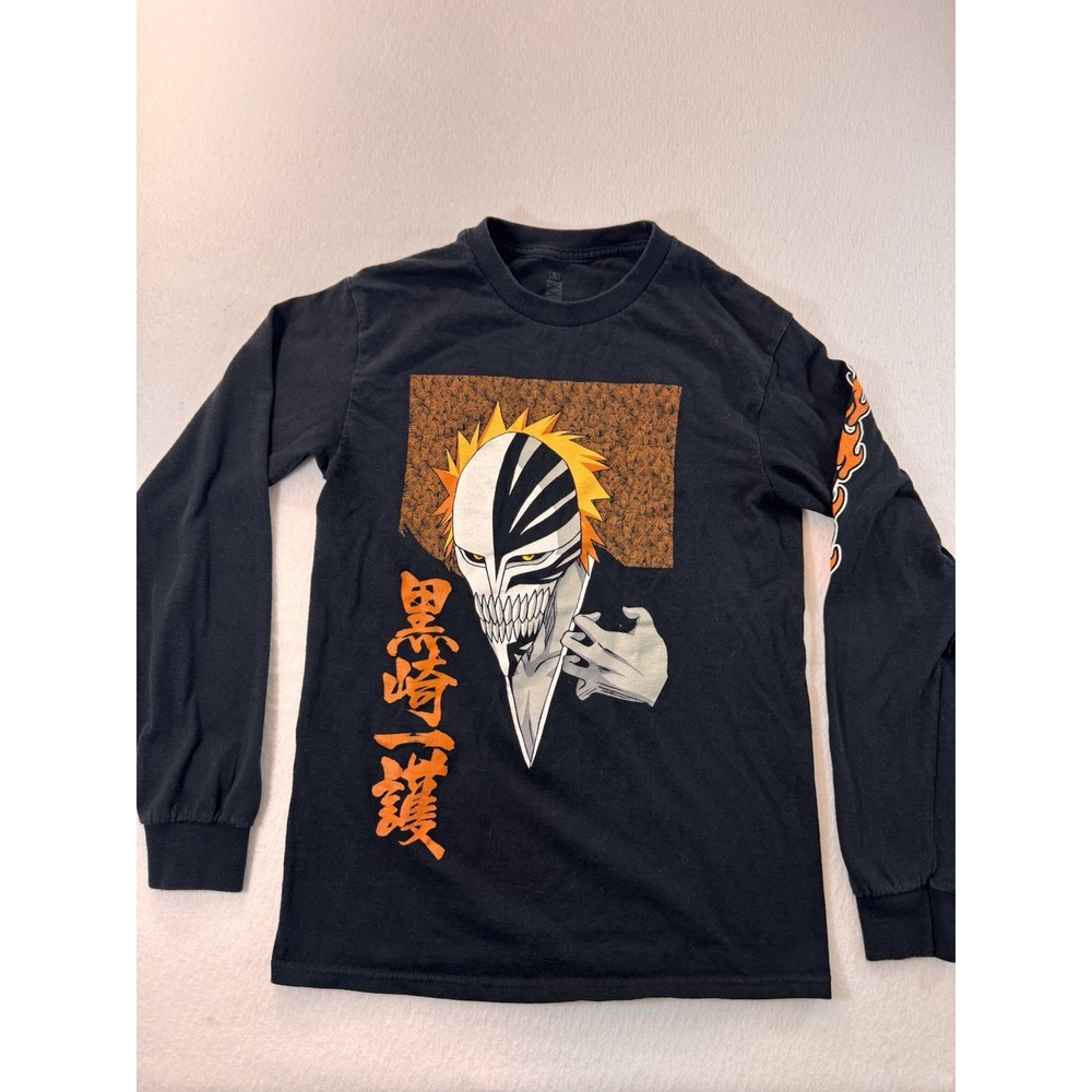 Bleach Shirt Mens Small Black Ichigo Kurosaki Hollow Long Sleeve Graphic Tee